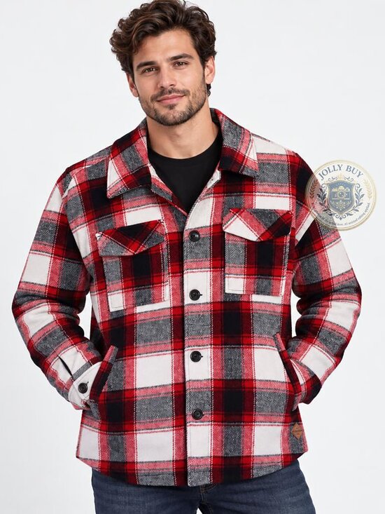Haggar Other - HAGGAR Men’s Utility Shirt Jacket Red Plaid Quilted Lining Durable Shacket XL